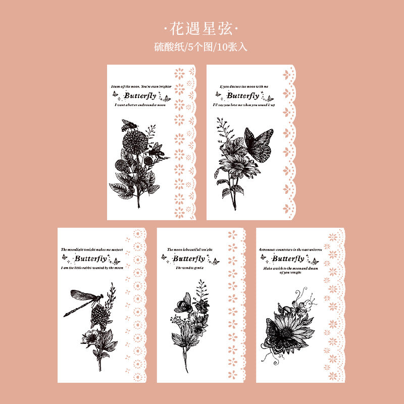 Material paper flower and Alice series lace hollow 10 sheets