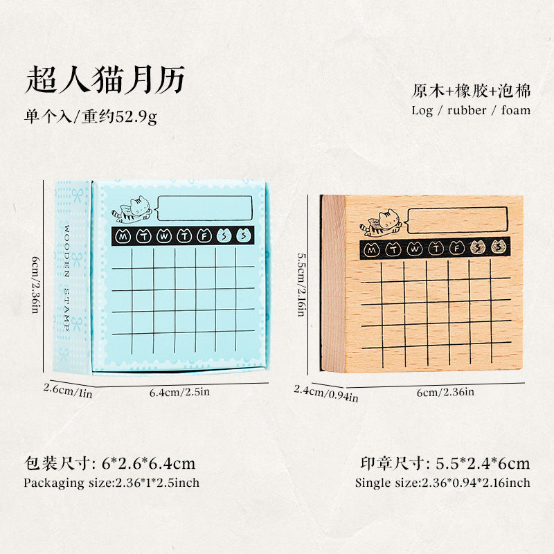 Hand Account Wooden Seal - Week, Month, Day Planner - ViktaShop