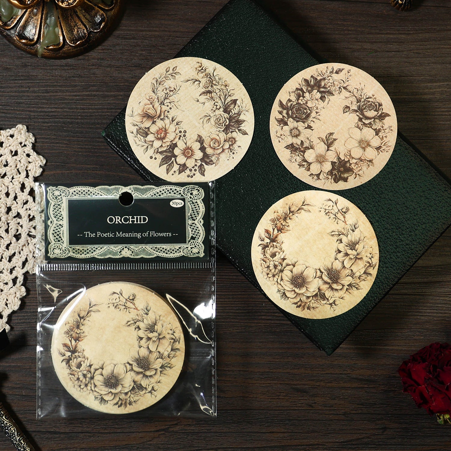Ancient Forest Note Paper - Flowers Poetic Series, 4 Pcs - ViktaShop