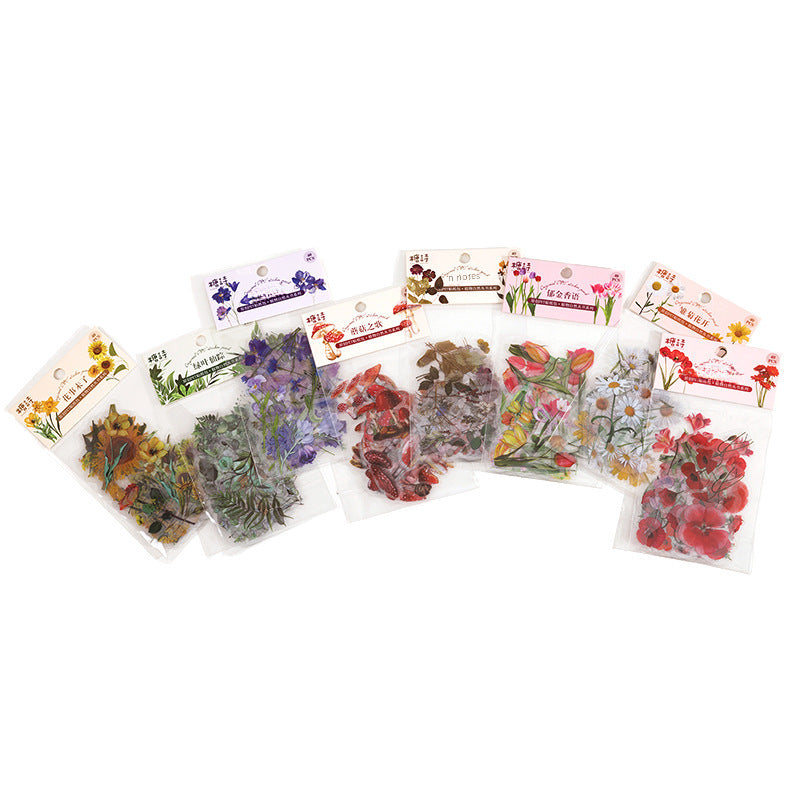 Flower PET Stickers – Floral Themed Stickers, 40 Pcs - ViktaShop