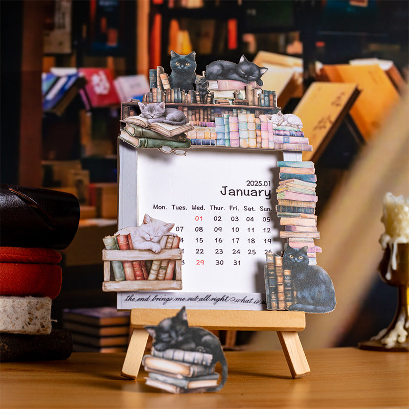 Books Cat Theme Stickers, 15 Pcs - ViktaShop