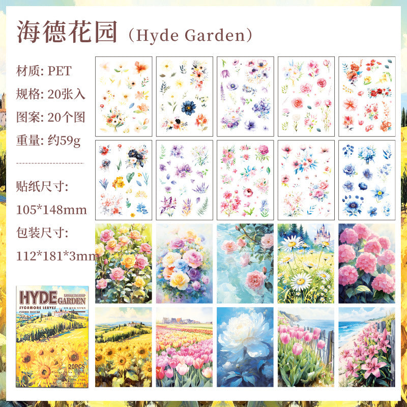 PET Sticker Book Garden Series, 4 Options - ViktaShop