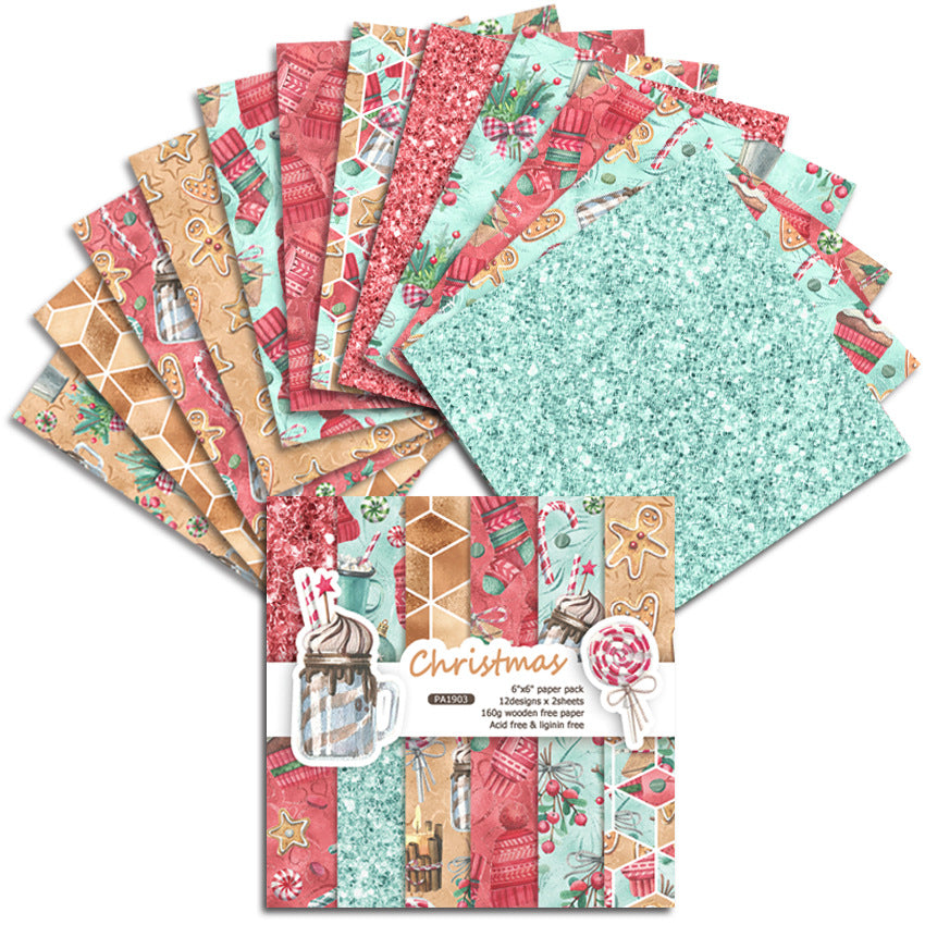 Christmas DIY Photo Album Junk Journal Pattern Paper - 24 Sheets - ViktaShop