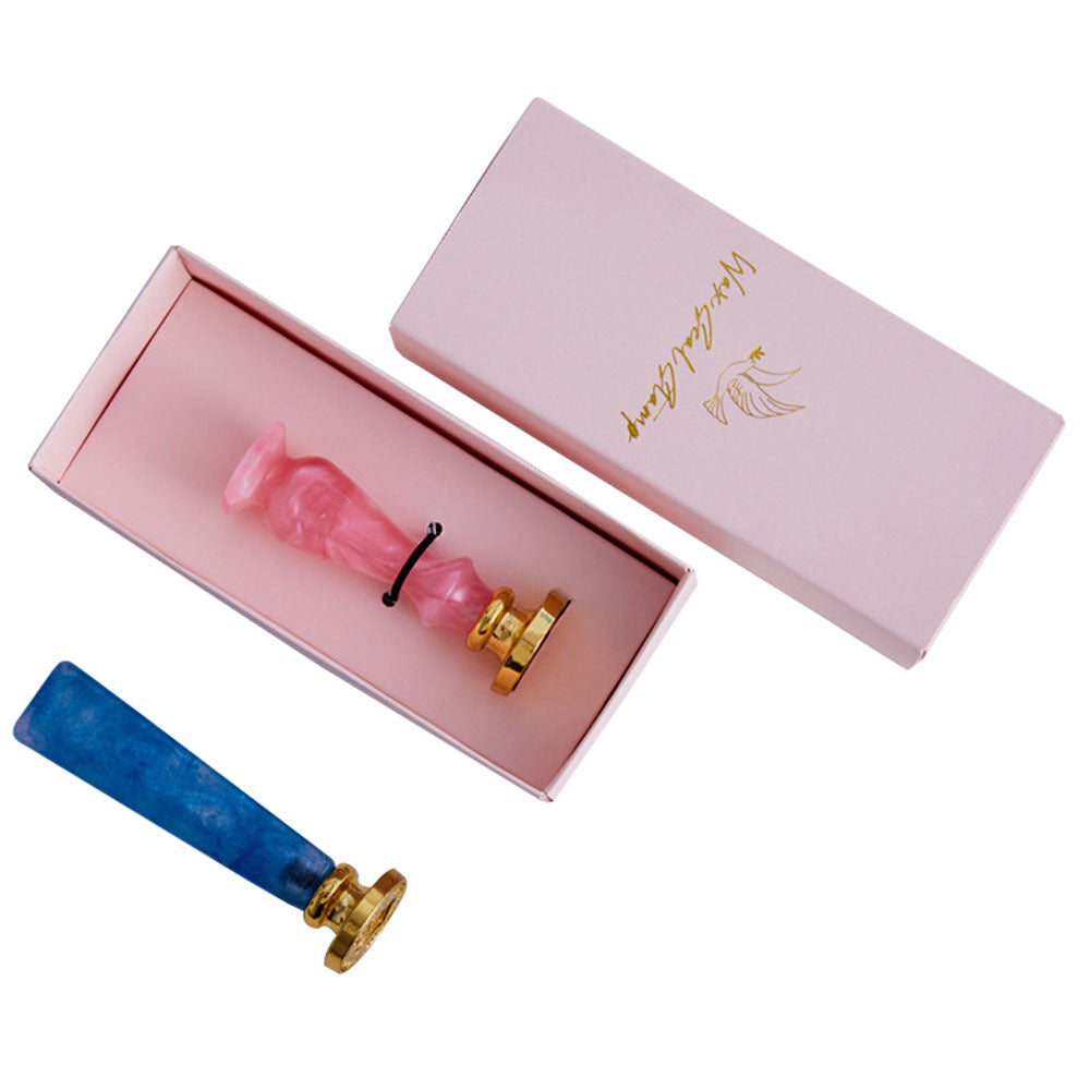 Vintage Lacquer Seal Stamp – Resin & Metal Multi-Style Detachable Handle - ViktaShop