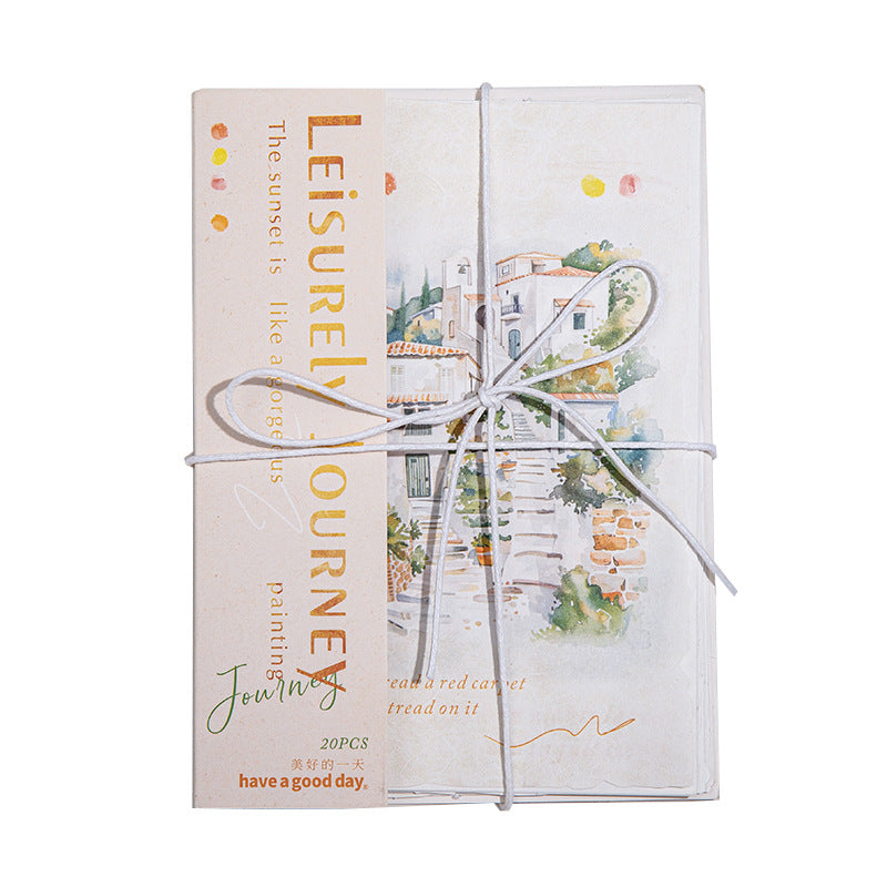 Watercolor Landscape Material Paper – Leisurely Journey Series, 20 Pcs - ViktaShop