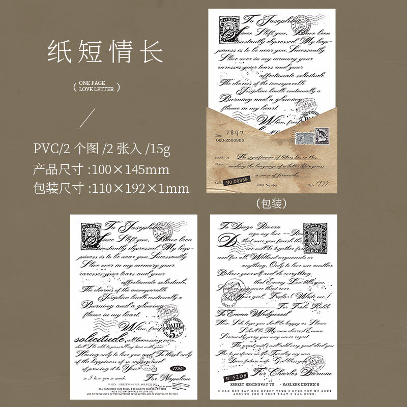 Love Letter Transfer Sheet - English Theme, 6 Options - ViktaShop