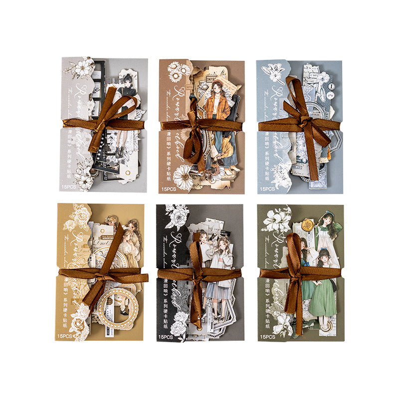 Hard Card Stickers – Romantic Echo Series, 6 Options - ViktaShop