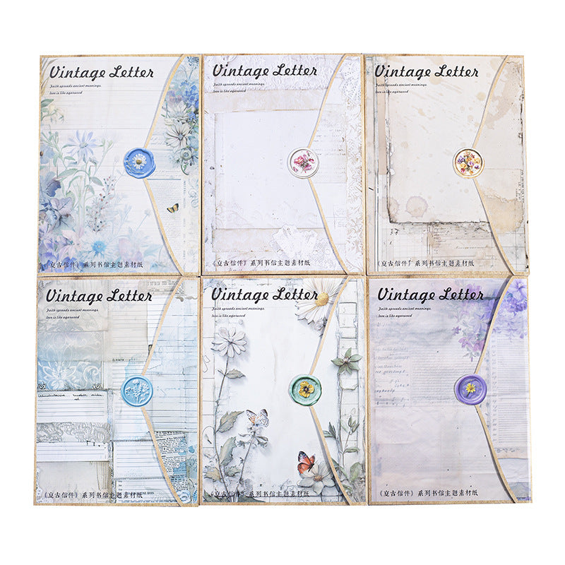 Retro Letter Series Material Paper, 6 Options - ViktaShop