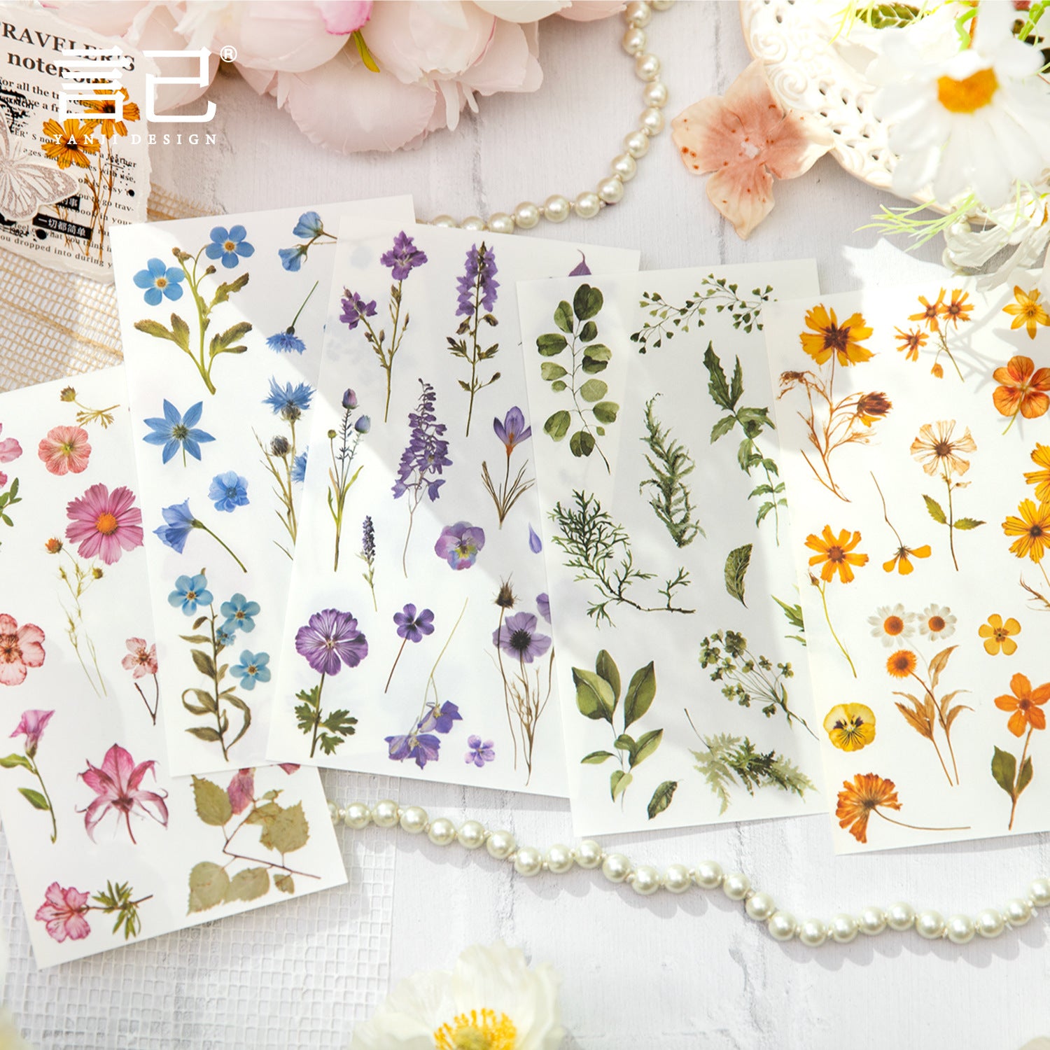 Romantic Series Transfer Stickers - Flower Themes - ViktaShop