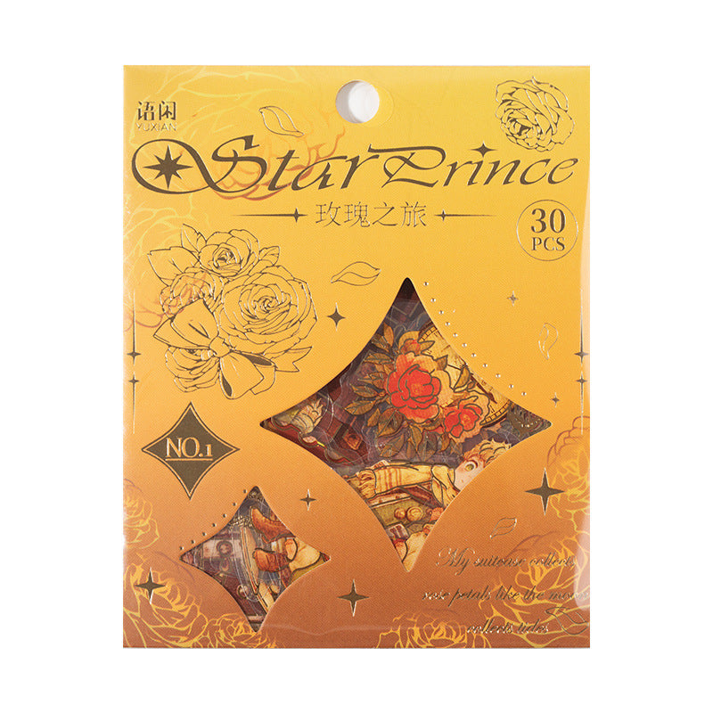 Leisure Star Traveler Series pet gold-stamped sticker pack 30 pieces 4 types