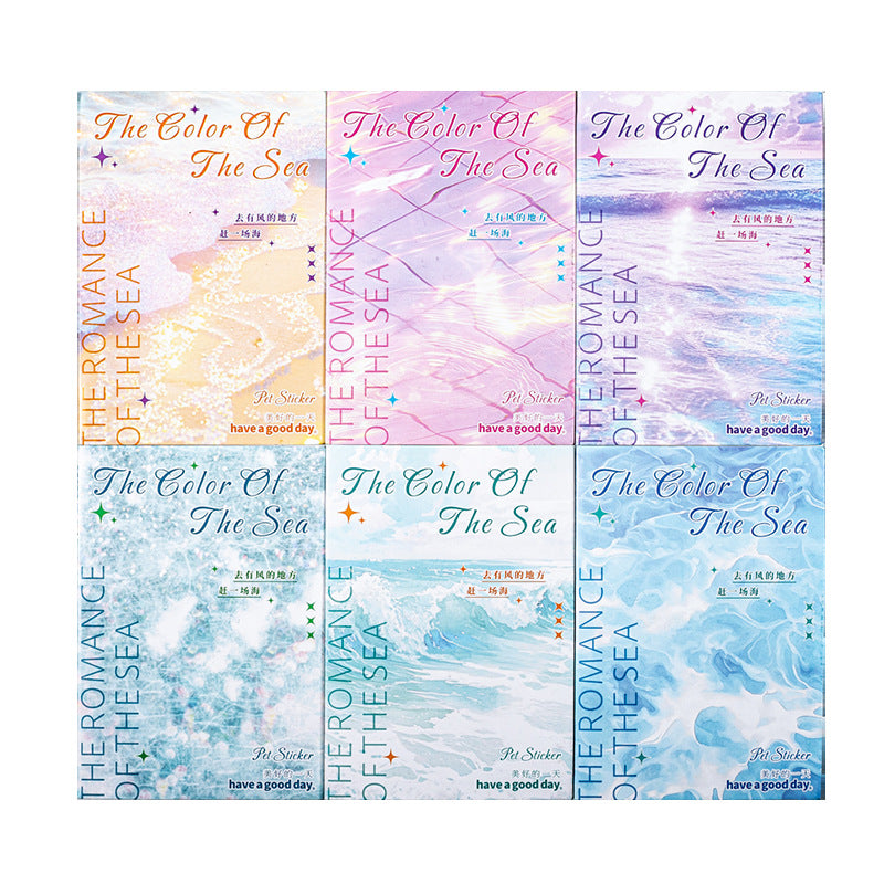 Landscaping Pet Material Stickers Sea Color Series 6 Styles 10 Sheets
