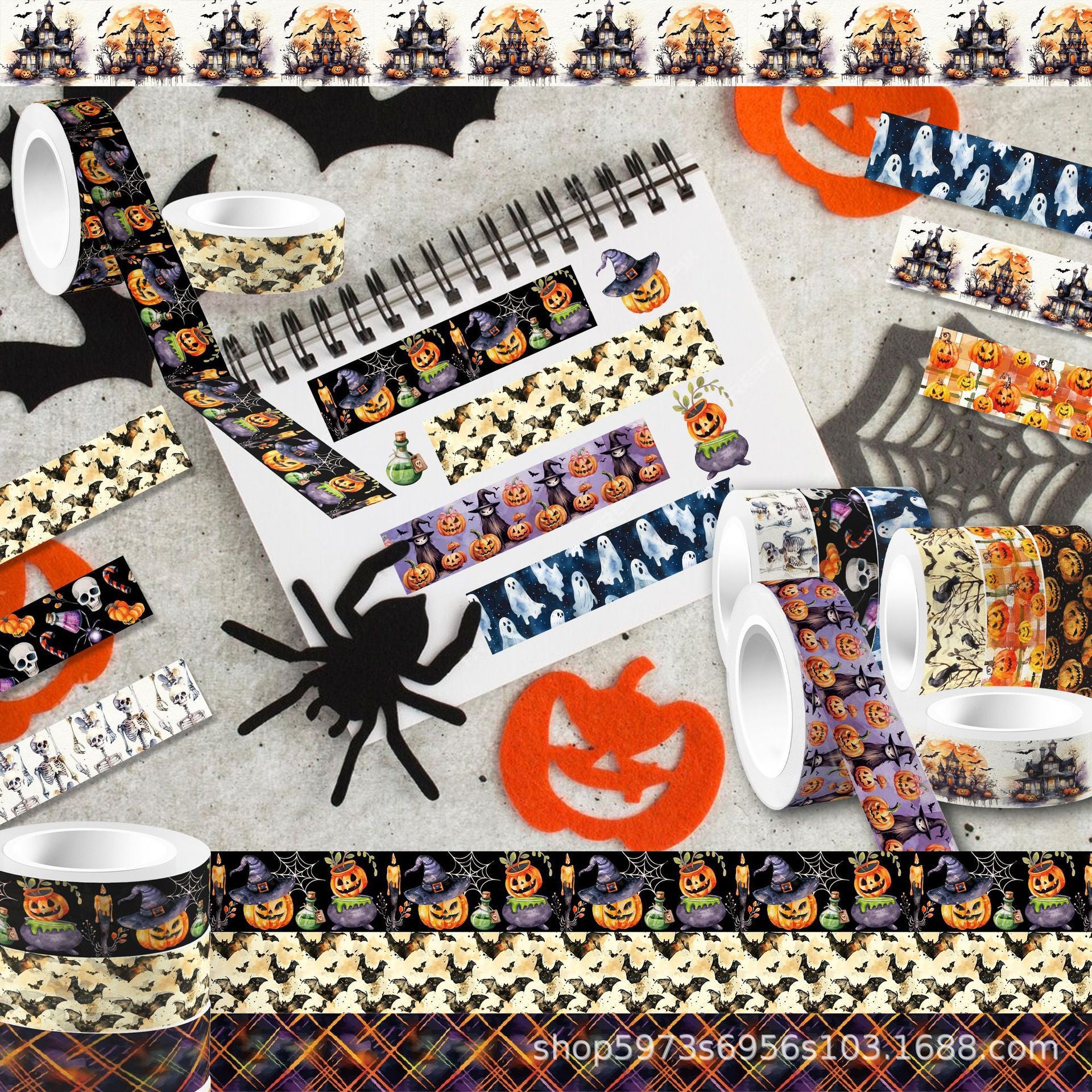 Halloween Cartoon Washi Tape – Pumpkin & Ghost Roll - ViktaShop