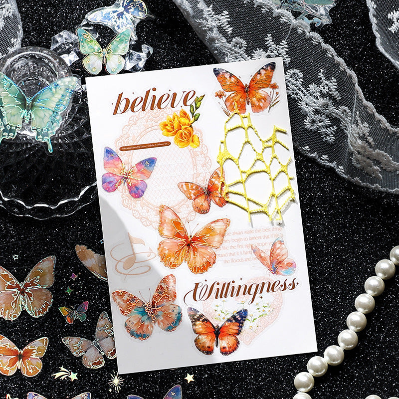 Flashing Butterfly Shadow Stickers – Transparent PET Stickers - ViktaShop