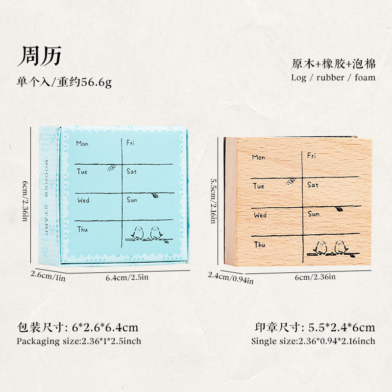 Hand Account Wooden Seal - Week, Month, Day Planner - ViktaShop