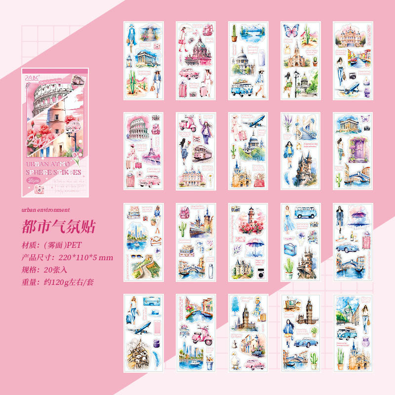 Hazy Memory Sticker Series, Retro PET Stickers, 6 Options - ViktaShop