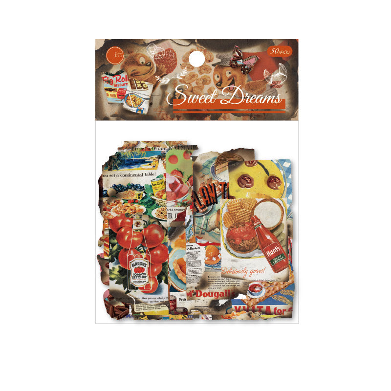 Sticker Bag - Warm Fire Shimmer Series, 50 Pcs - ViktaShop