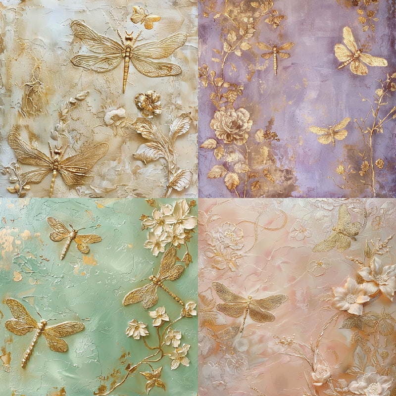 Dragonfly Background Paper – Single-Sided, 24 Sheets - ViktaShop