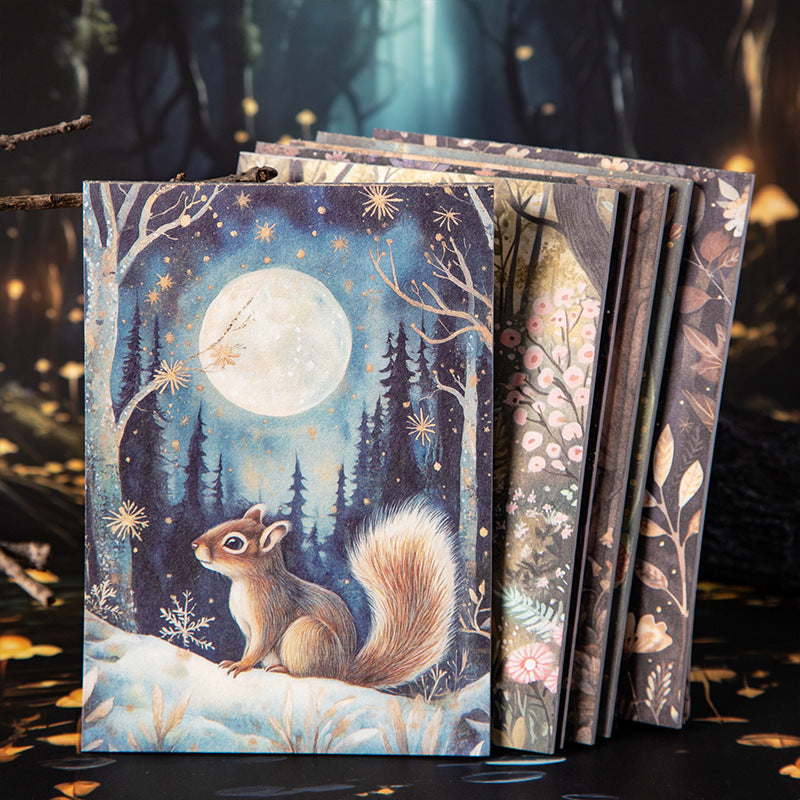 Night Forest Series Retro Material Book 6 Styles 30 sheets