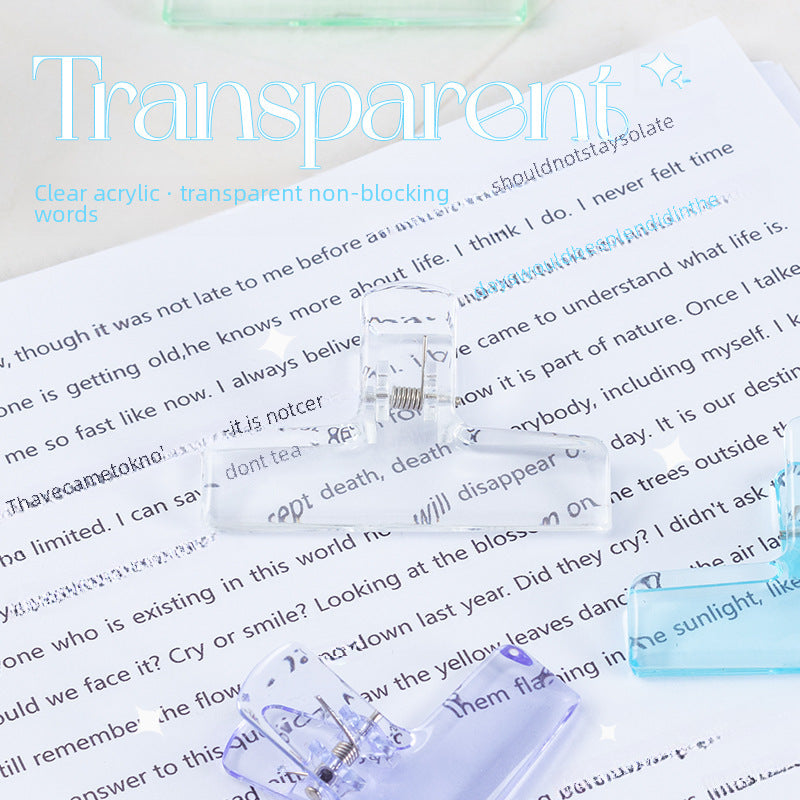 Transparent Acrylic Jelly Clip – Long Tail Stationery Clip - ViktaShop