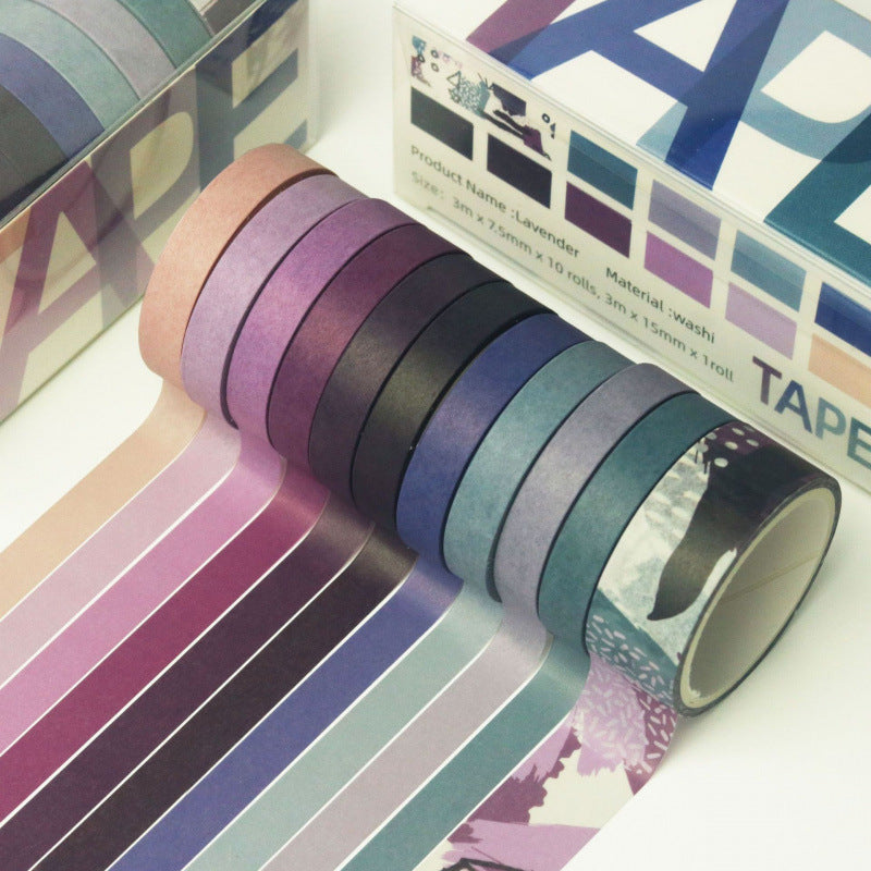 Solid Color Washi Tape Set – Basic DIY Series, 5 Options - ViktaShop