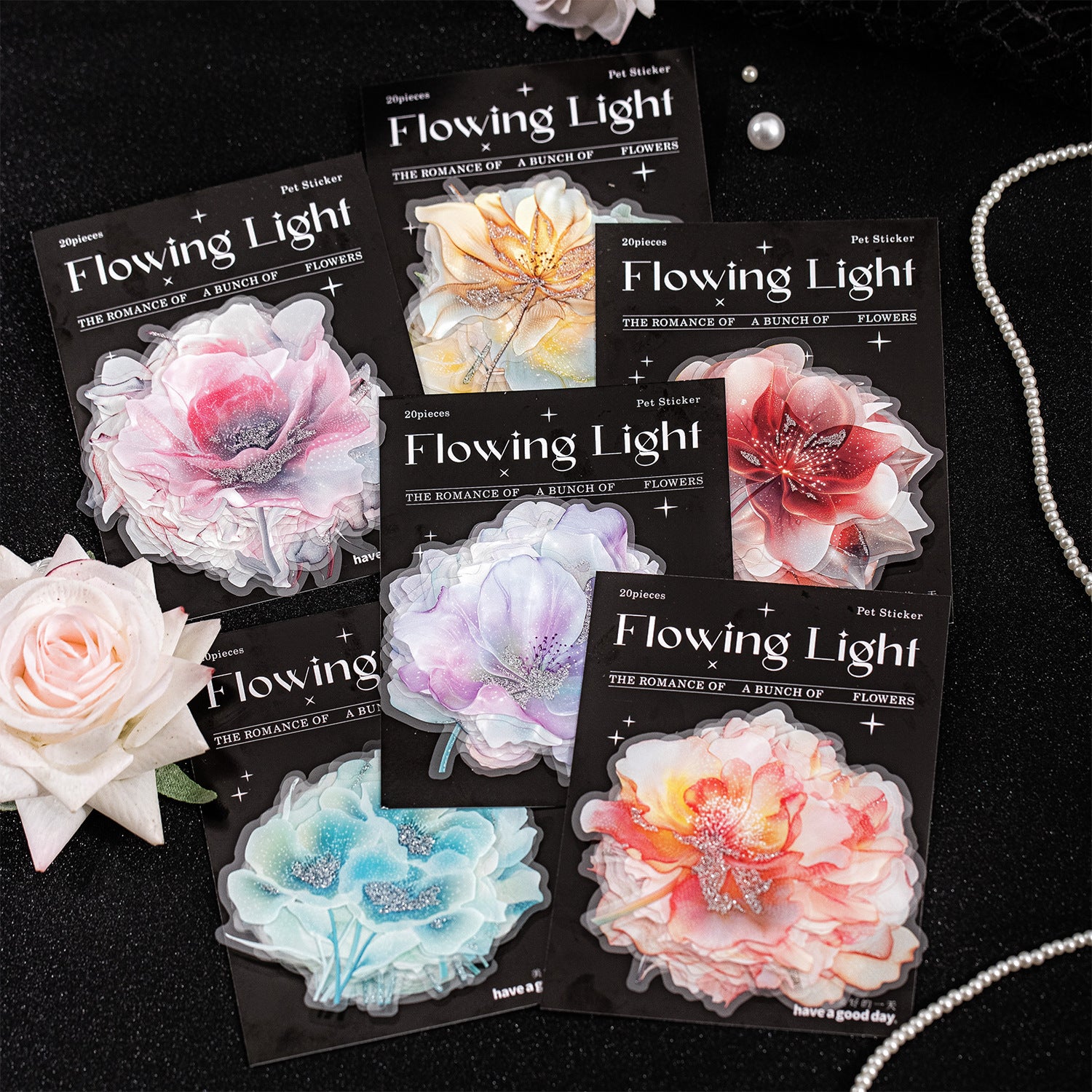 Pack Streamer Flower House Series PET Stickers 20 Psc
