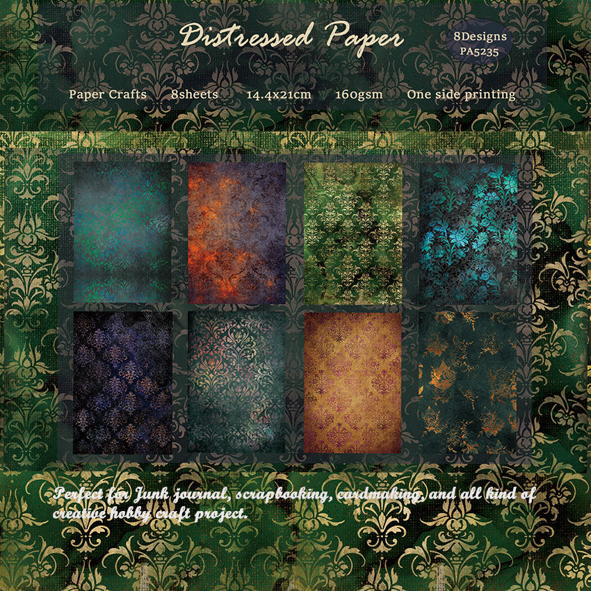 Distressed Paper DIY Background Pattern Paper, 24 Sheets - ViktaShop