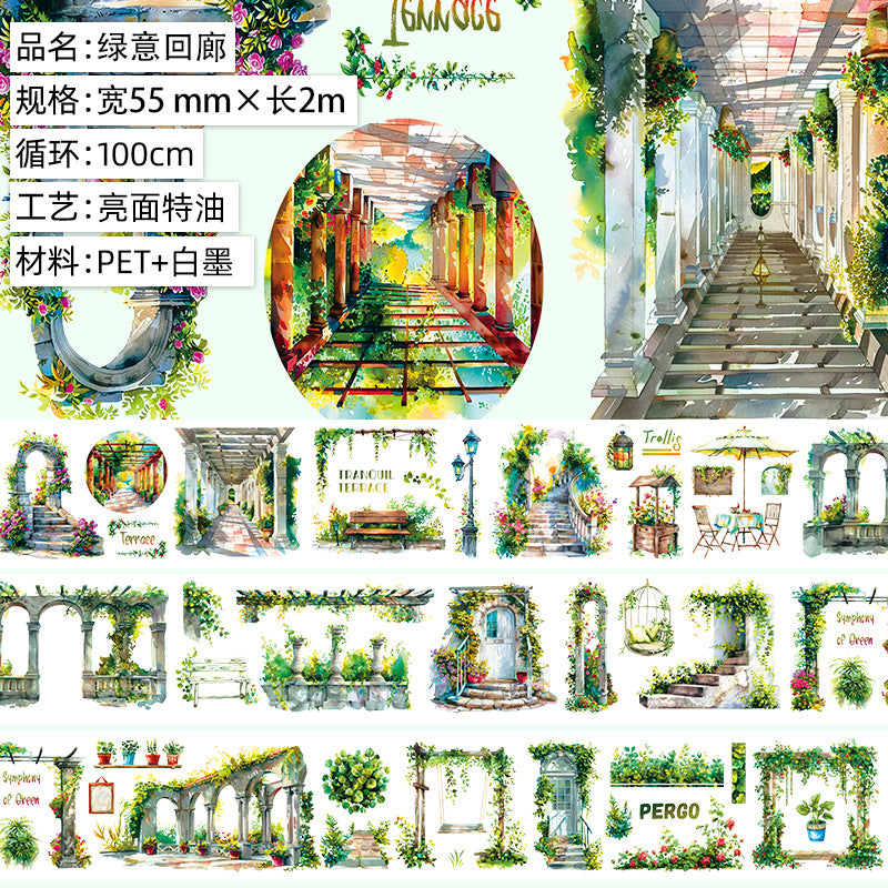 Gothic Girl Landscape PET Tape, 1m - ViktaShop