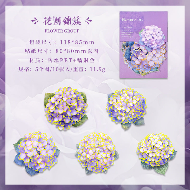 Flower Story PET Sticker pack 10 psc