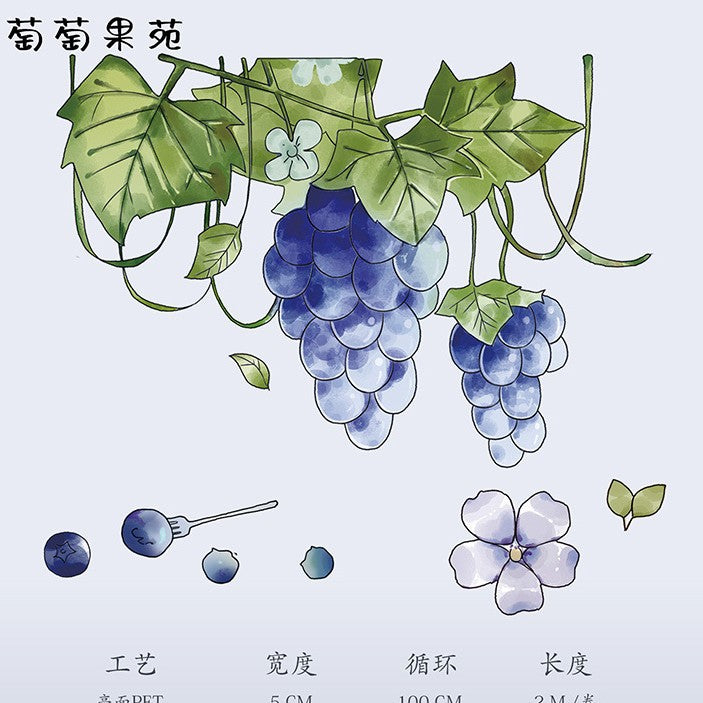Fruit Garden PET Tape Die-cut 100cm