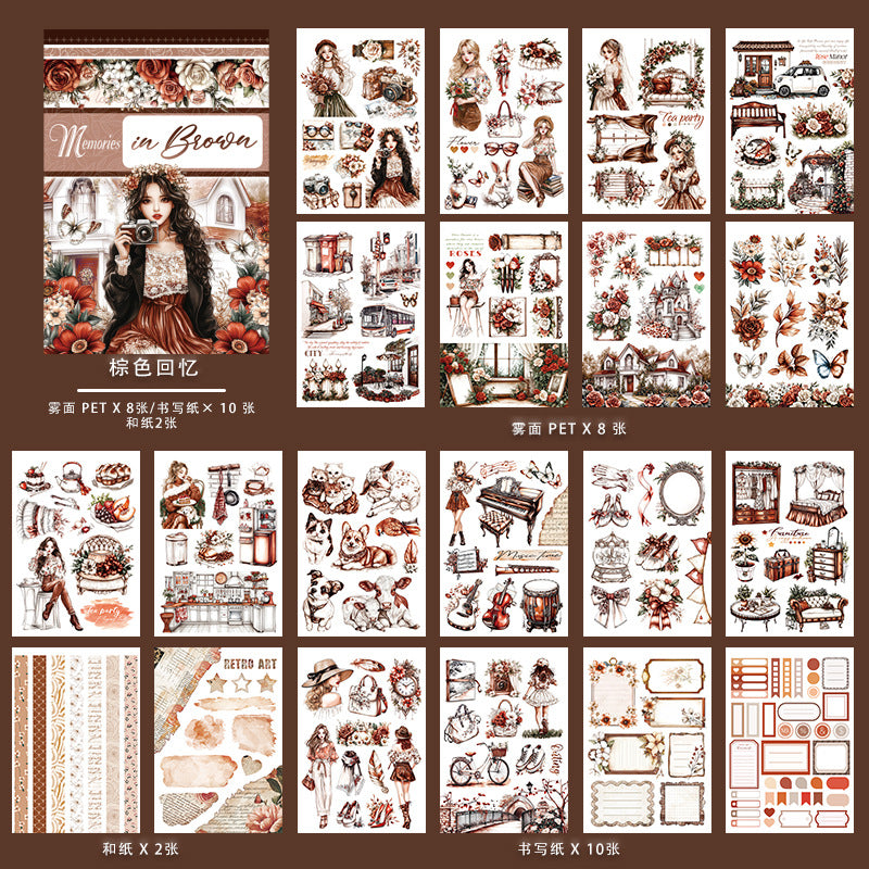 European & American Landscape Sticker Book – PET Collage - ViktaShop