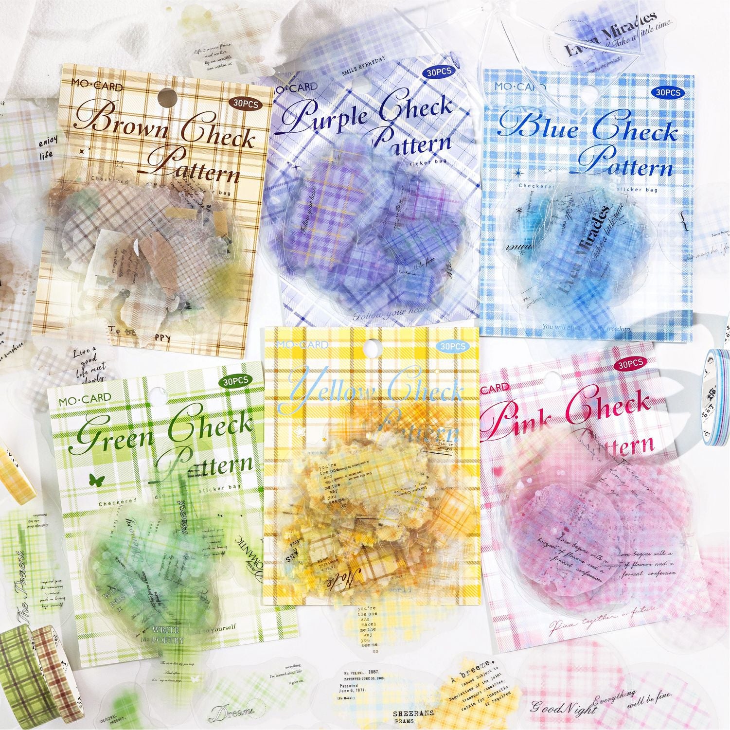 Ink Watercolor Gradient Pet Sticker 30 Pcs
