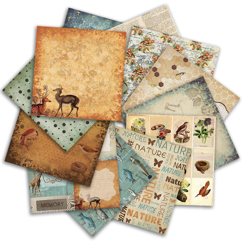 Nature Design DIY Scrapbook & Hand Account Pattern Paper - 24 sheets - ViktaShop