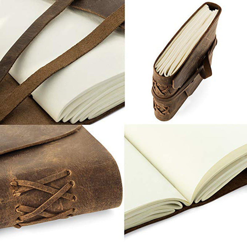 Brown Leather Hardcover Notebook – Travel Diary & Sketch Journal - ViktaShop