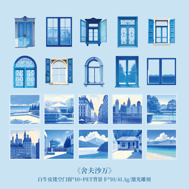 Material Package – Small Town Window Retro, 4 Options - ViktaShop