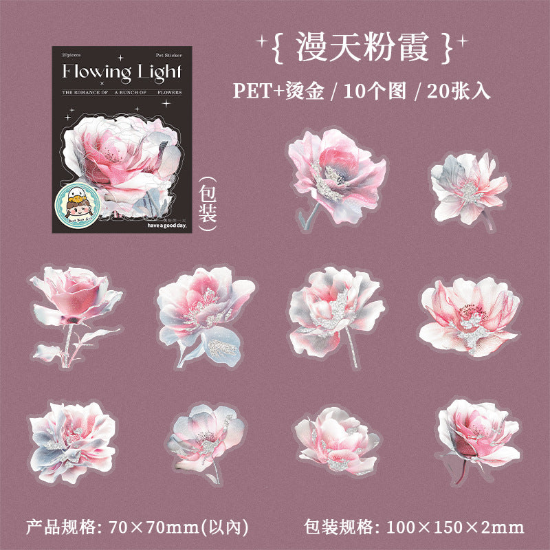 Pack Streamer Flower House Series PET Stickers 20 Psc