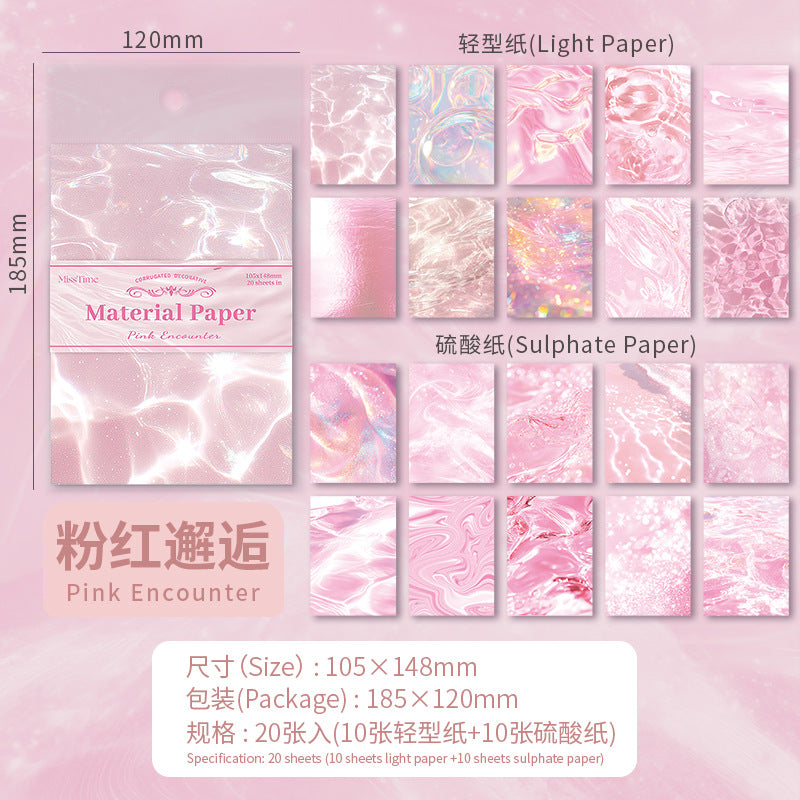 Sunlight Shadow Series Decorative Paper – Water Wave Background, 20 Sheets - ViktaShop