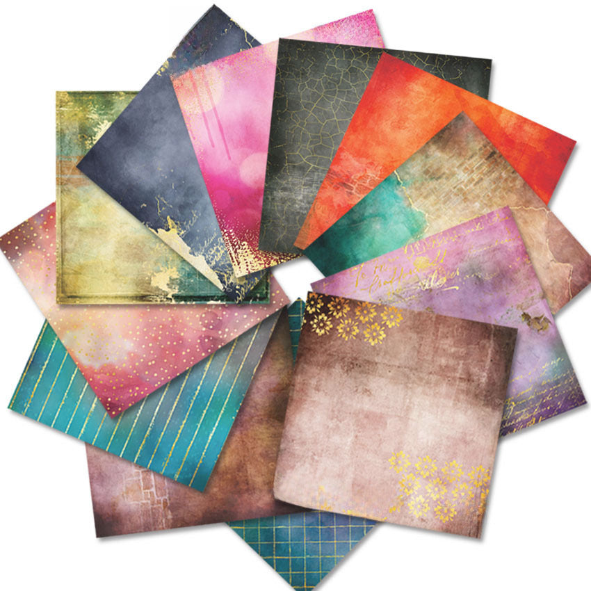Vintage Colorful Pattern Background Paper – 24 Sheets - ViktaShop