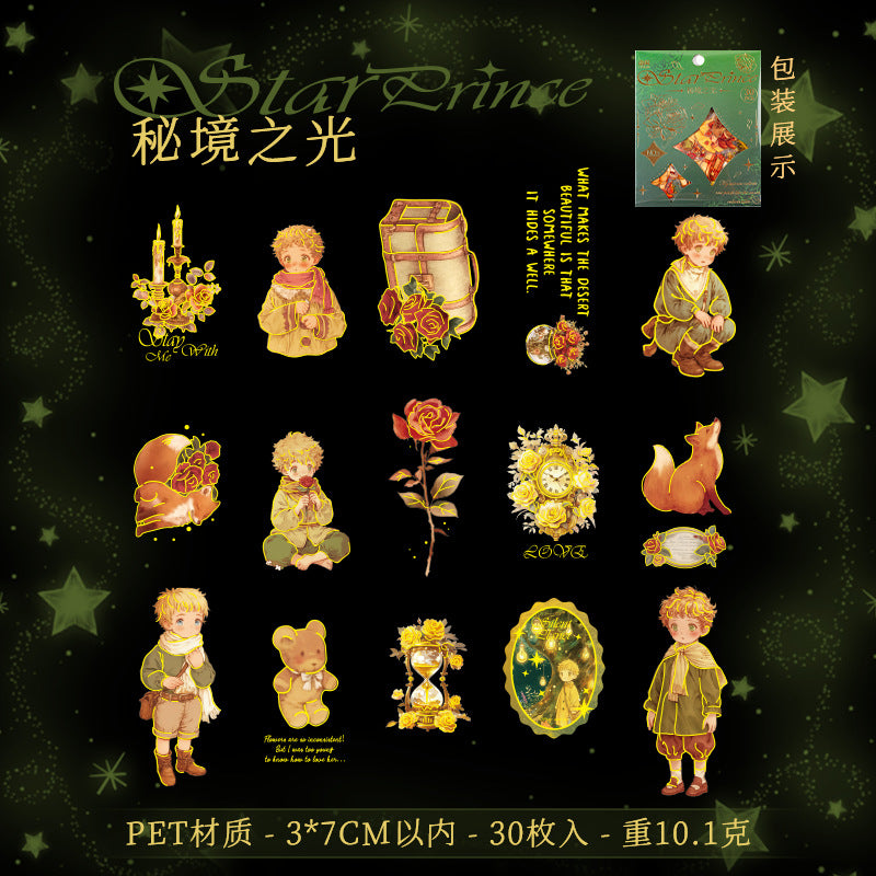 Leisure Star Traveler Series pet gold-stamped sticker pack 30 pieces 4 types