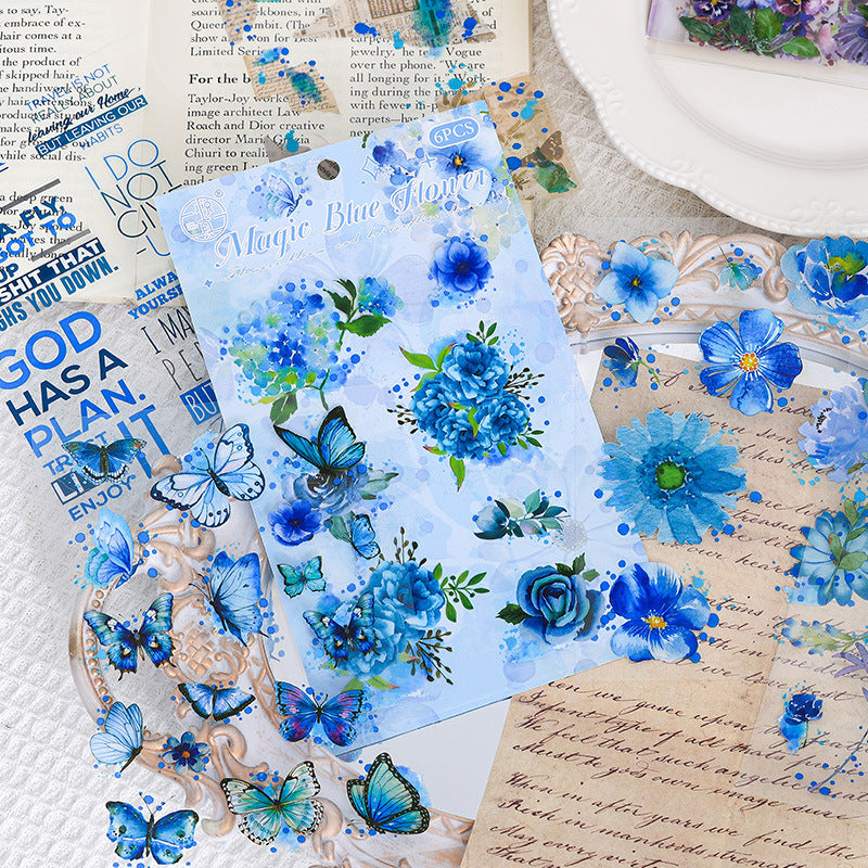 Flower, Butterfly & Green Leaf Cut Film PET Sticker Pack, 6 Options - ViktaShop