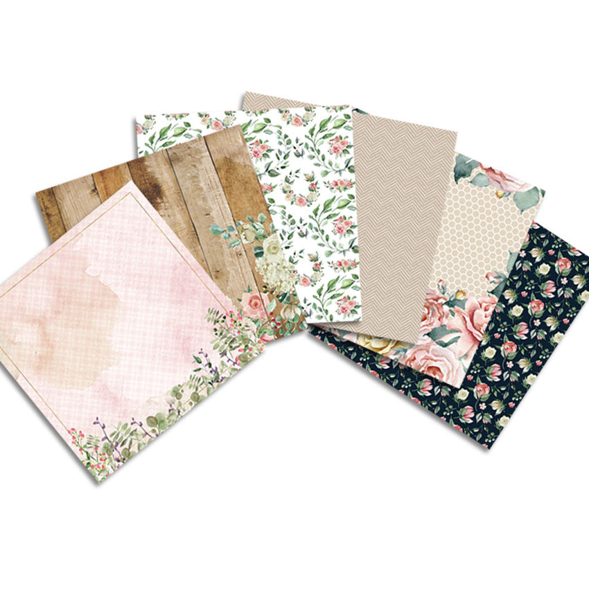 Retro Flower DIY Album Scrapbook Pattern Paper - 24 Sheets - ViktaShop