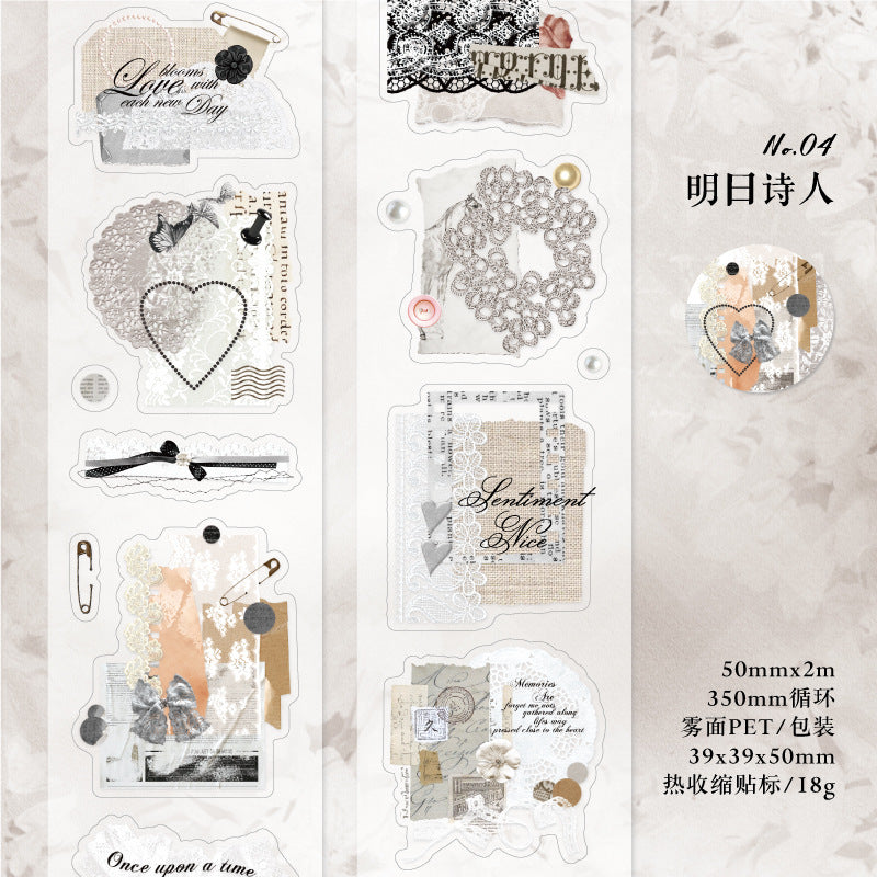 Twilight Gentleness Series Matte PET Die-Cut Tape, 2m - ViktaShop