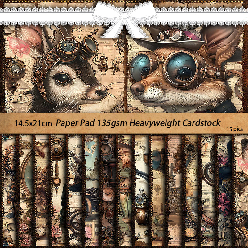 Abstract Mechanical Wind Pattern Paper - Weird World Series, 15 Sheets - ViktaShop