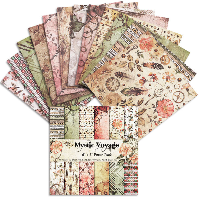 Mystic Voyage Album Scrapbook Junk Journal Pattern Paper - 24 Sheets - ViktaShop