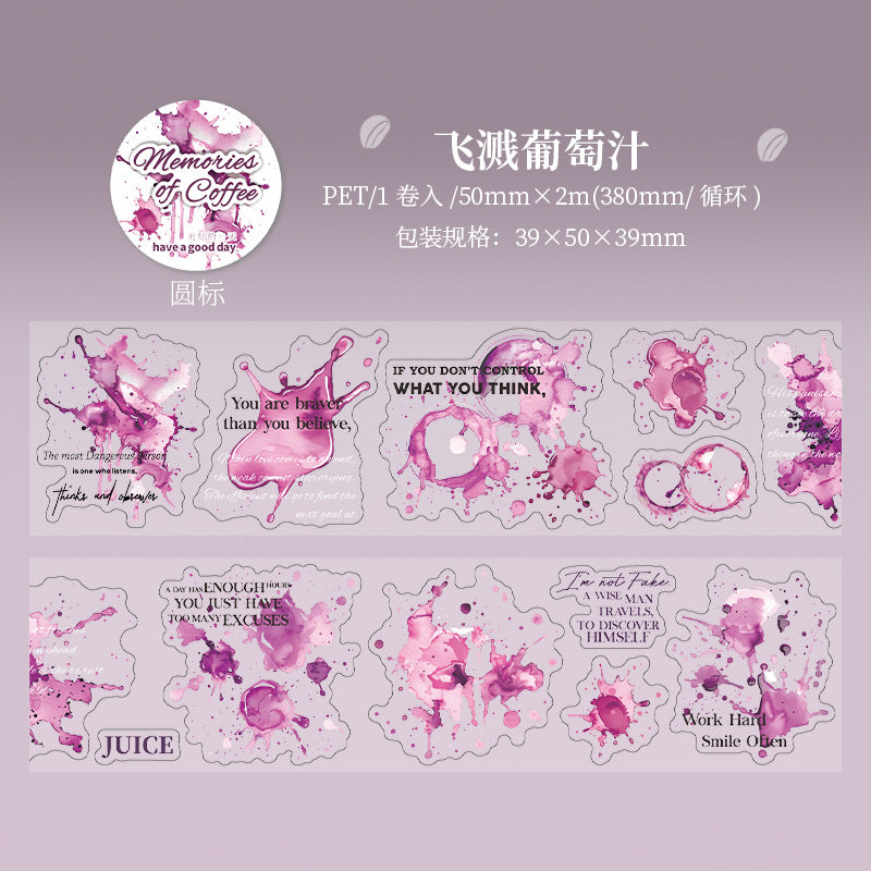 PET Tape Coffee Memory Series – Waterproof Decorative Tape, 2m - ViktaShop