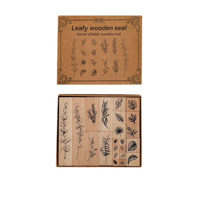 Lush Leaves Wooden Stamp – Lotus & Plant Design, 2 Options - ViktaShop