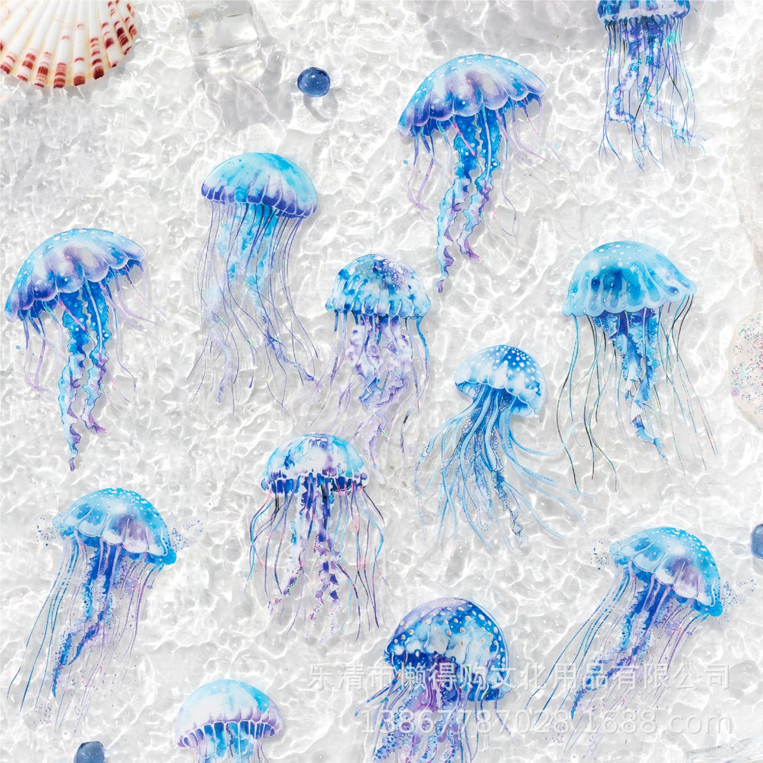Sticker Pack - Blue Sea Series, 10 Pcs - ViktaShop