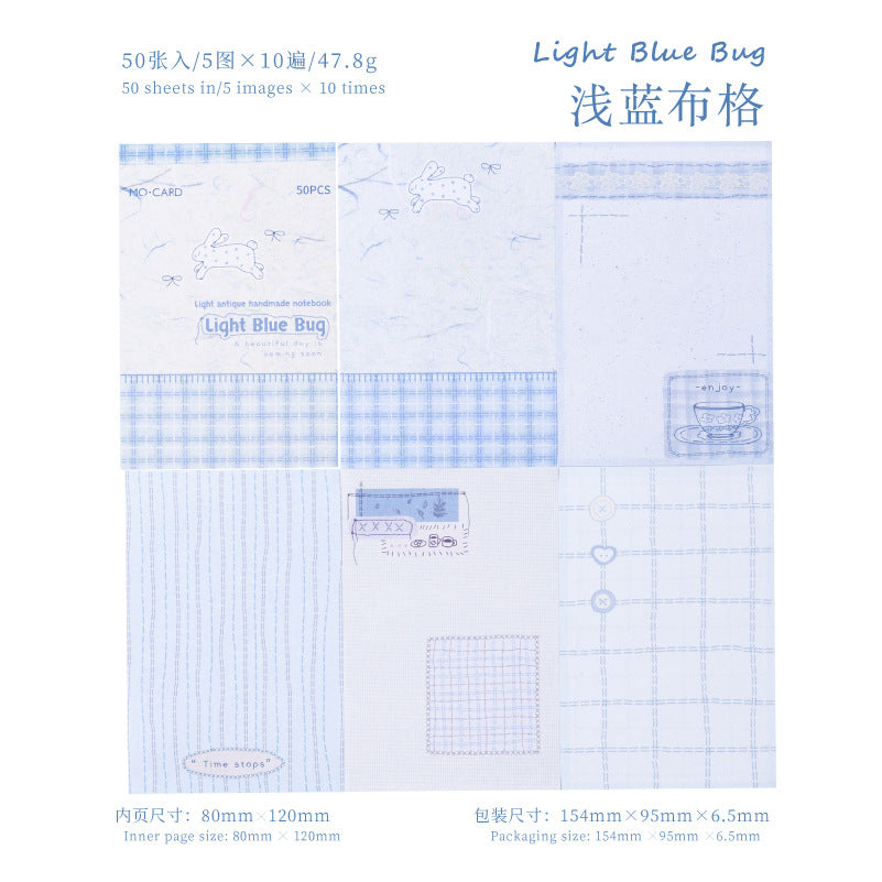 Sewing Time Series Light Retro White Kraft Notepad, 50 Pcs - ViktaShop