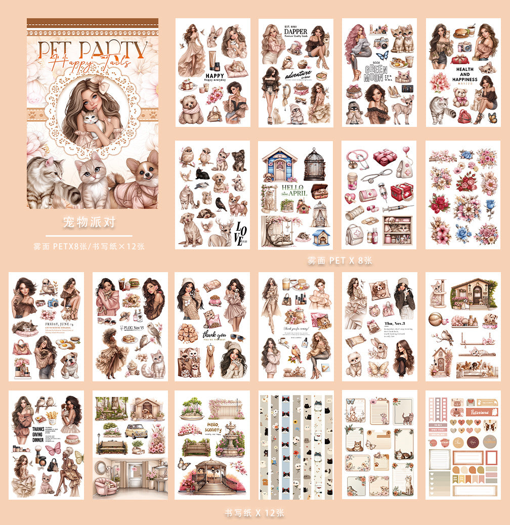 Christmas Retro Sticker Book – Flower PET Stickers - ViktaShop