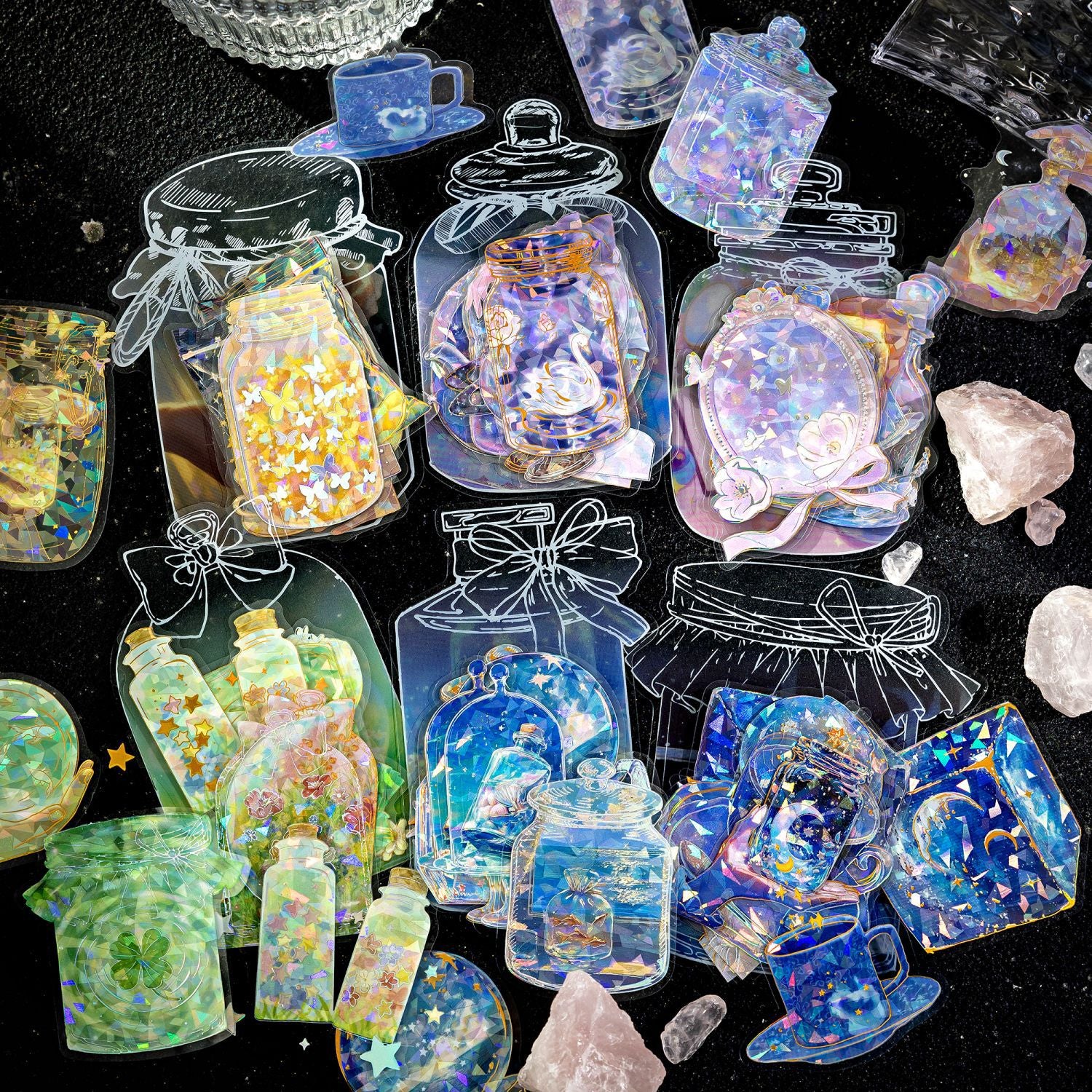 Bottle series PET stickers 10 psc