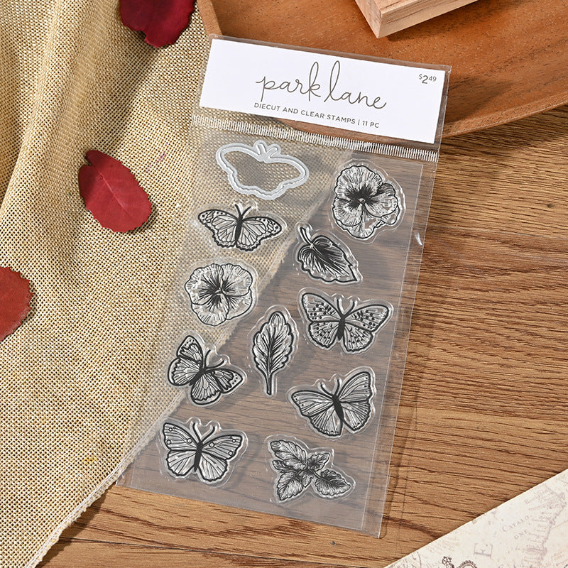 Transparent butterfly silicone stamps